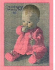 Knitting pattern copy 2027.   Dolls clothes outfit for 6.5" dolls.  2ply