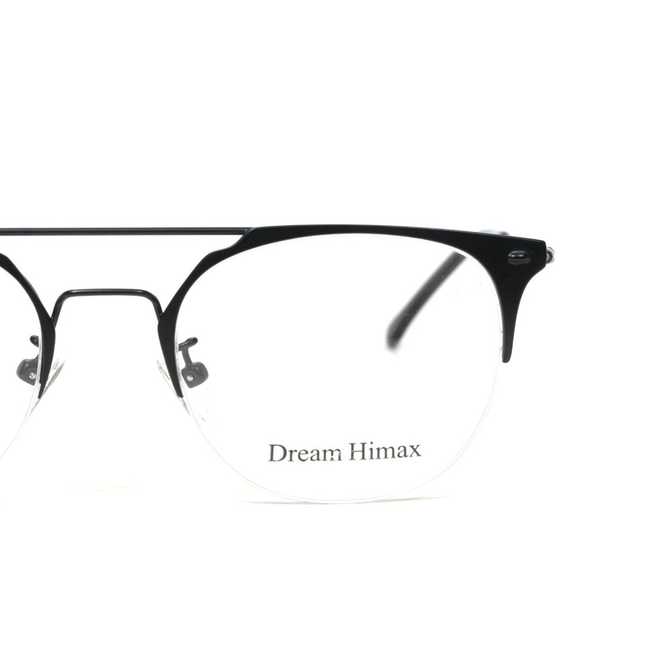New Dream Himax V16214 Black Metal Half Rim Round Eye Glasses 4920143