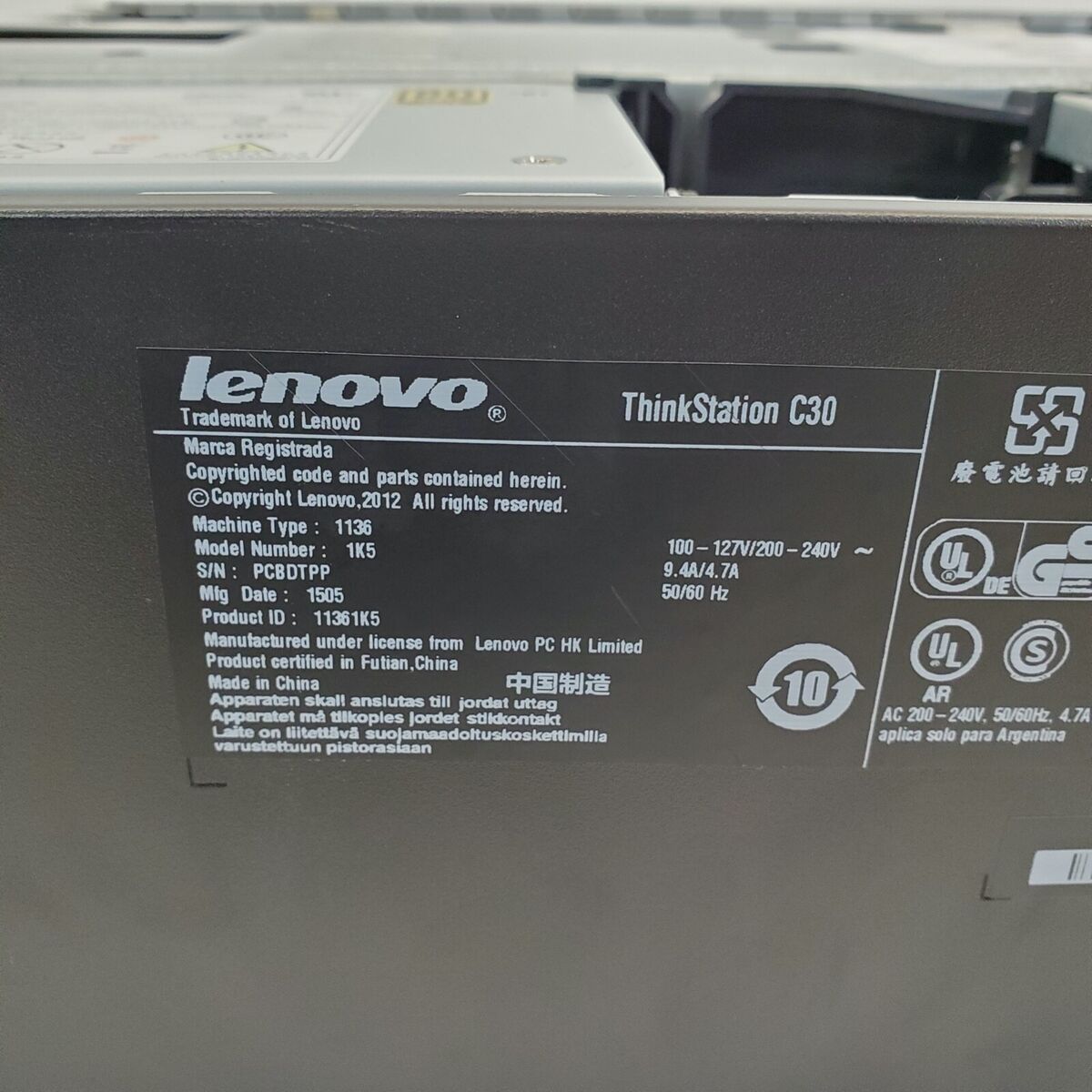 Lenovo Thinkstation C30 w/LGA 2011-0 MB 8GB RAM NI PCI-GPIB Lenovo Thinkstation C30 w/LGA 2011-0 MB 8GB RAM NI PCI-GPIB