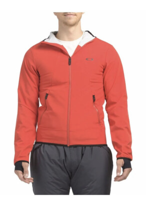 New Oakley mens red midlayer jacket softshell L Built In Wrist Gaiters Thumb