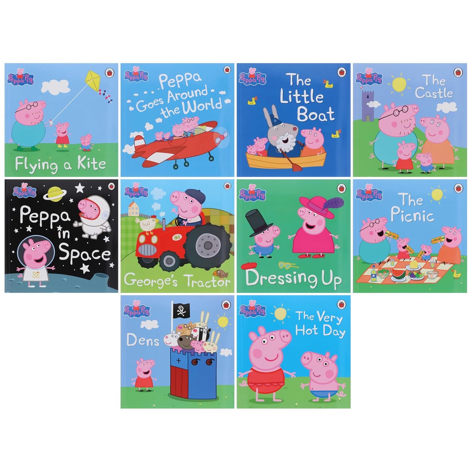 Peppa Pig 10 Books Children Collection Set (Peppa Goes Around the World + MORE)