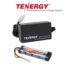 Tenergy 9.6V 1600mAh Flat Airsoft NiMH Battery Pack & Smart Charger Option