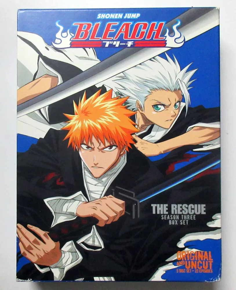 BLEACH Uncut S3 DVD Set 5-Discs Season 3 Ep 42-63 Anime Series