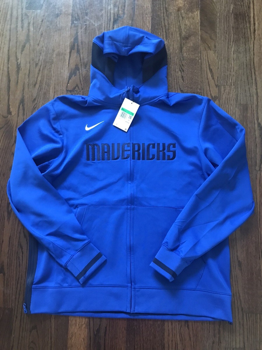 Nike Mens Dallas Mavericks On Court 2022-23 Royal Showtime Hooded Jacket  Size XL