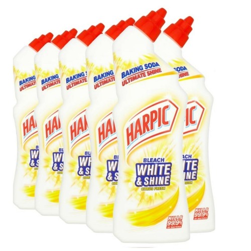 6 x Harpic Bleach White & Shine Citrus Fresh Baking Soda Toilet Cleaner