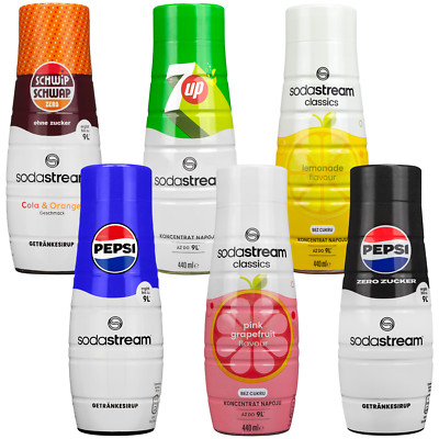 NEU SODASTREAM Sirup Set 6x440ml Pepsi 7Up Schwip Greipfrut Zitrone Zero