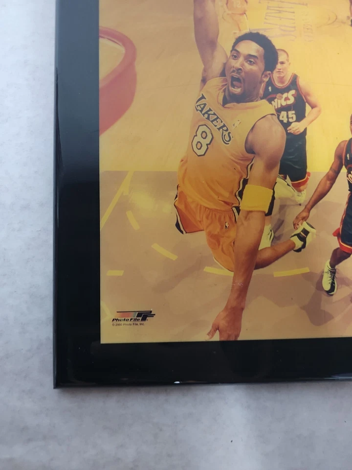Reloj de pared Kobe Bryant vintage 2000 archivo fotográfico 10"x12" Los Angeles Lakers Foto 3 de 4