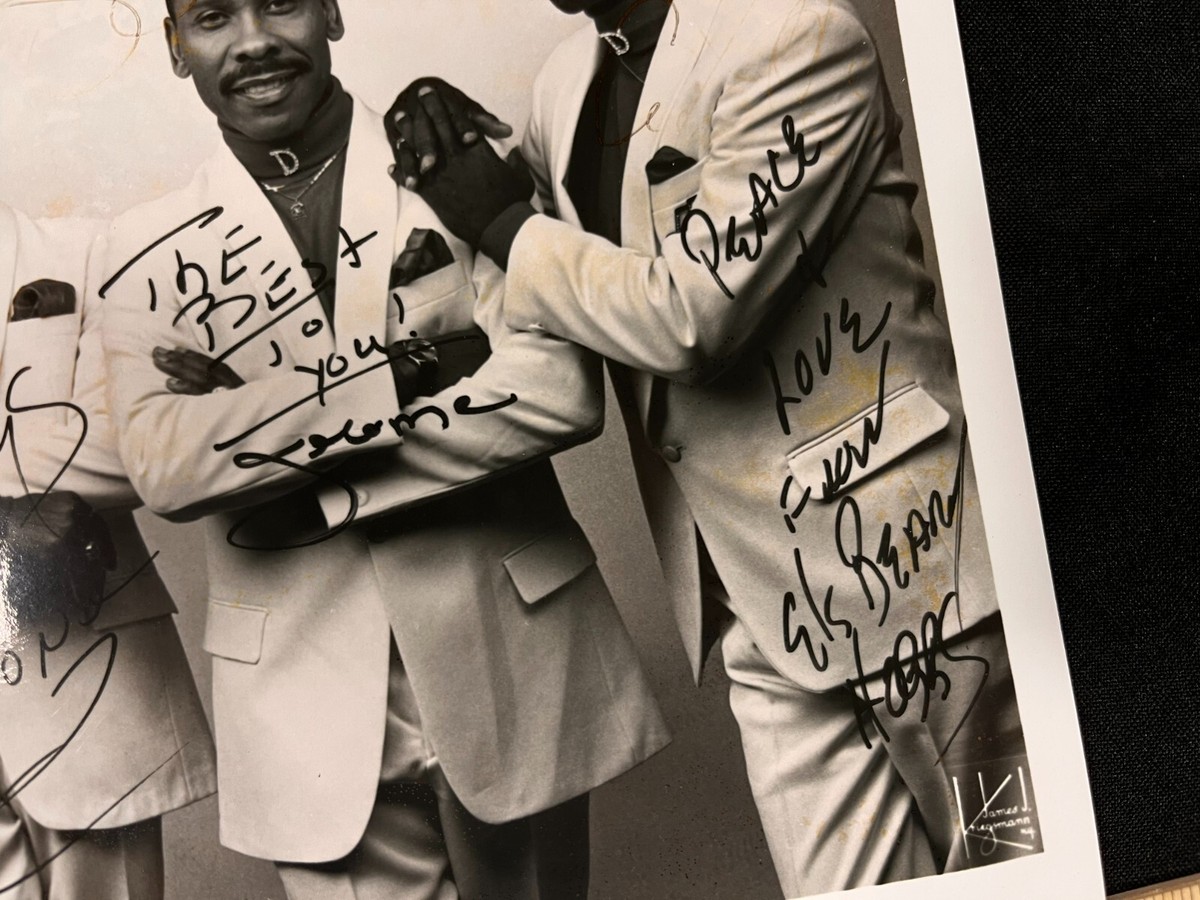 The Drifters x4 Hand Signed Autographed 8x10