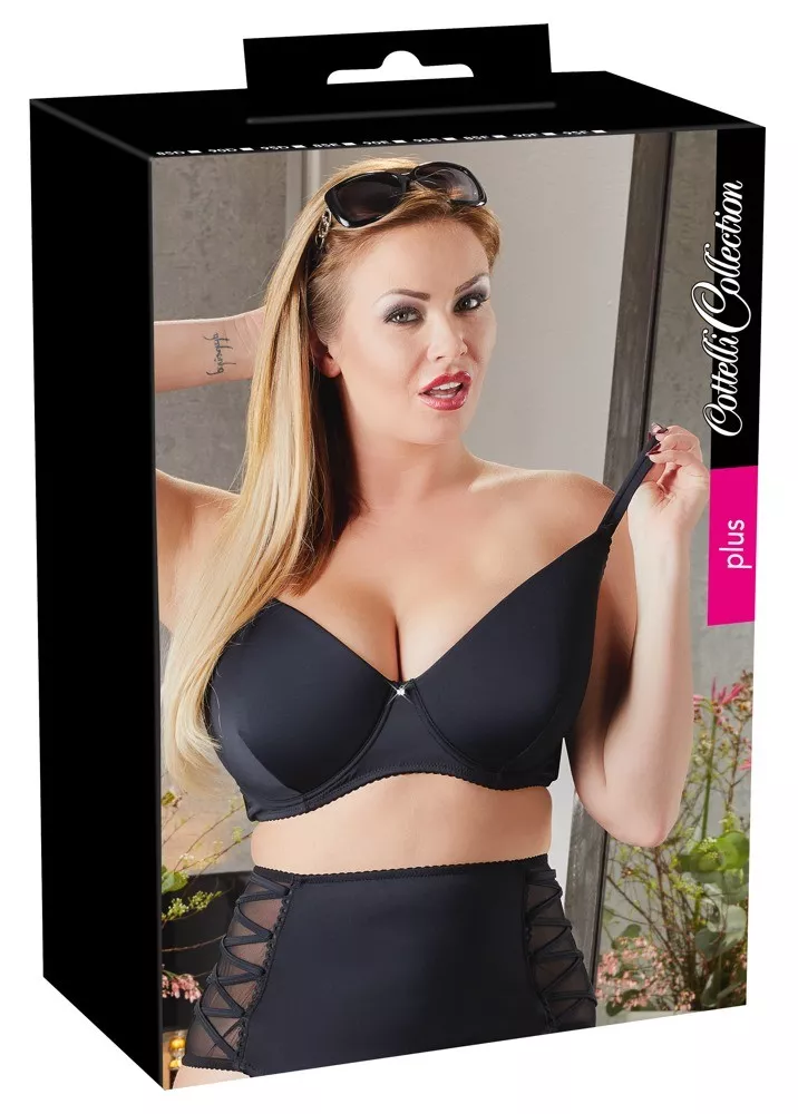 BRA PLUS SIZE GERMANY SOLID CUP UNDERWIRE SIDE WIRE BLACK 38,40,42 D,E,F CUP