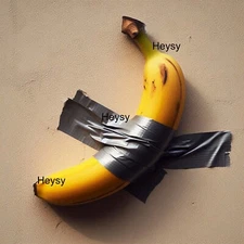 Digital Image Stuck Banana Picture Photo Wallpaper Background Desktop AI Art