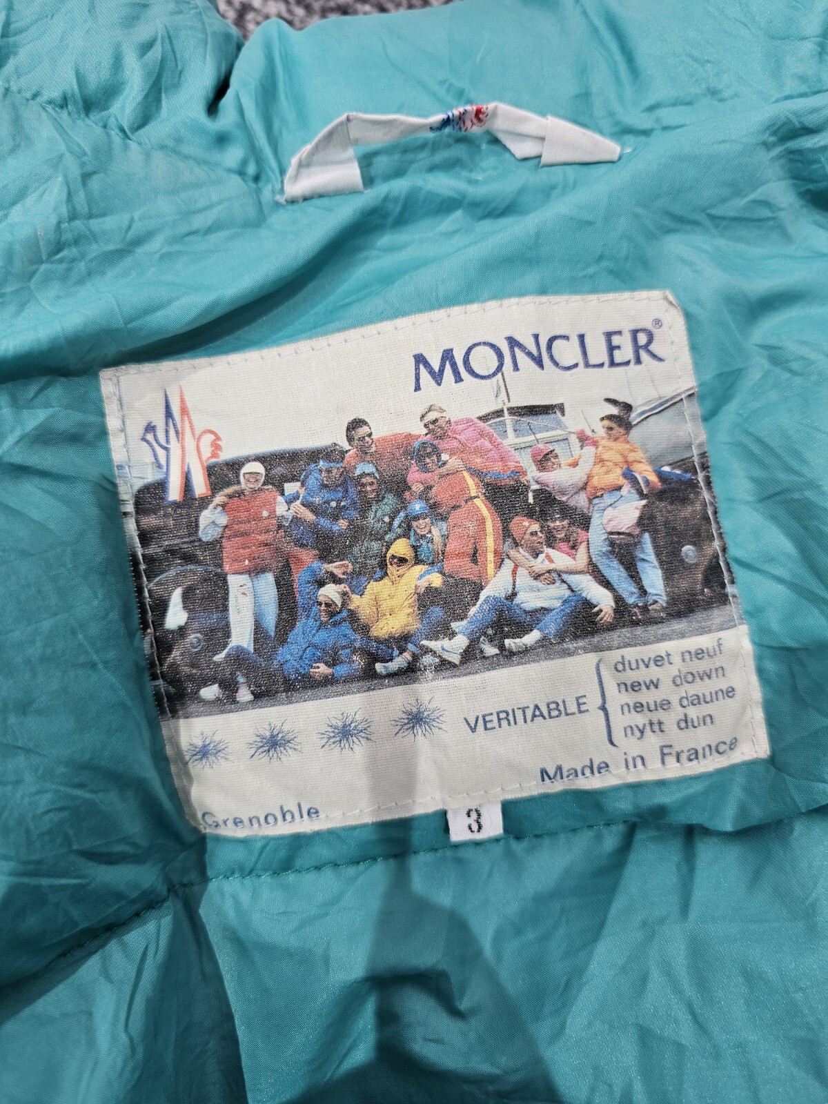 Vintage 70's MONCLER Grenoble Puffer Down Jacket LARGE Green Zip Off Sleeves  thumbnail 4