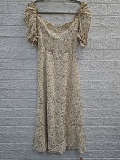 New Reformation Bandit Short Sleeve Floral Print Midi Dress Size 0 Lima