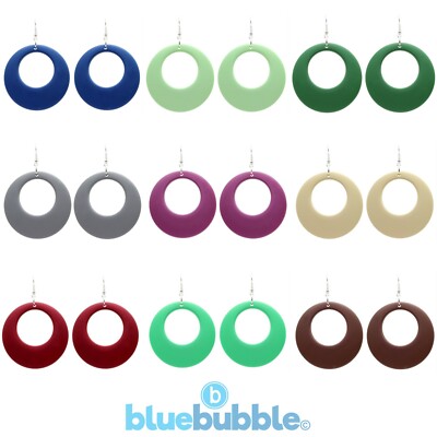 Bluebubble SWINGING 60s Large Round Hoop Drop Earrings 70s 80s Boho Chic Wedding