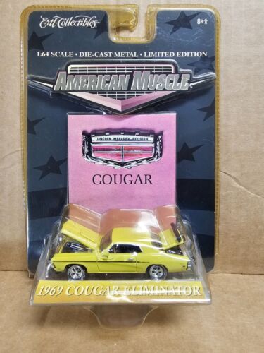 ERTL American Muscle Yellow 1969 Mercury Cougar ELIMINATOR 1:64 scale Die-Cast