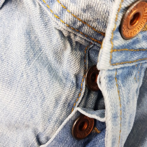 Superdry Uomo Jeans 31x32 Blu Copperfill Sciolto Dritto Distressed Lavaggio Leggero - Foto 8 di 16