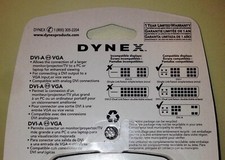 NEW Dynex DVI-A Male to VGA 15-pin Female Video Adapter DX-D1114 Convert Monitor