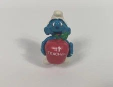 Vintage Smurf Apple Figure 20160, Schleich, Peyo #1 Teacher