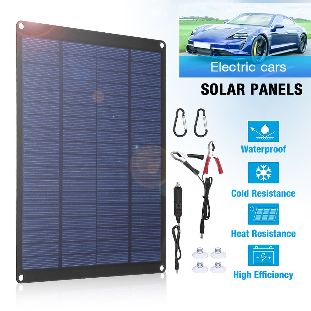 20W 12V Solar Panel Trickle Charger Battery Charger Kit Maintainer Boat Car RV