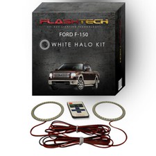 White Angel Eye LED Halo kit & RF Remote for 2013-2014 Ford F-150 Headlights