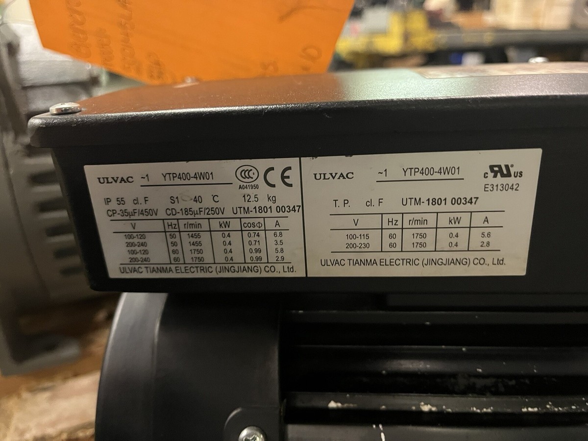 ULVAC,YTP400-4W01,VACUUM PUMP 1PH 120/240V | eBay ULVAC,YTP400-4W01,VACUUM PUMP 1PH 120/240V | eBay