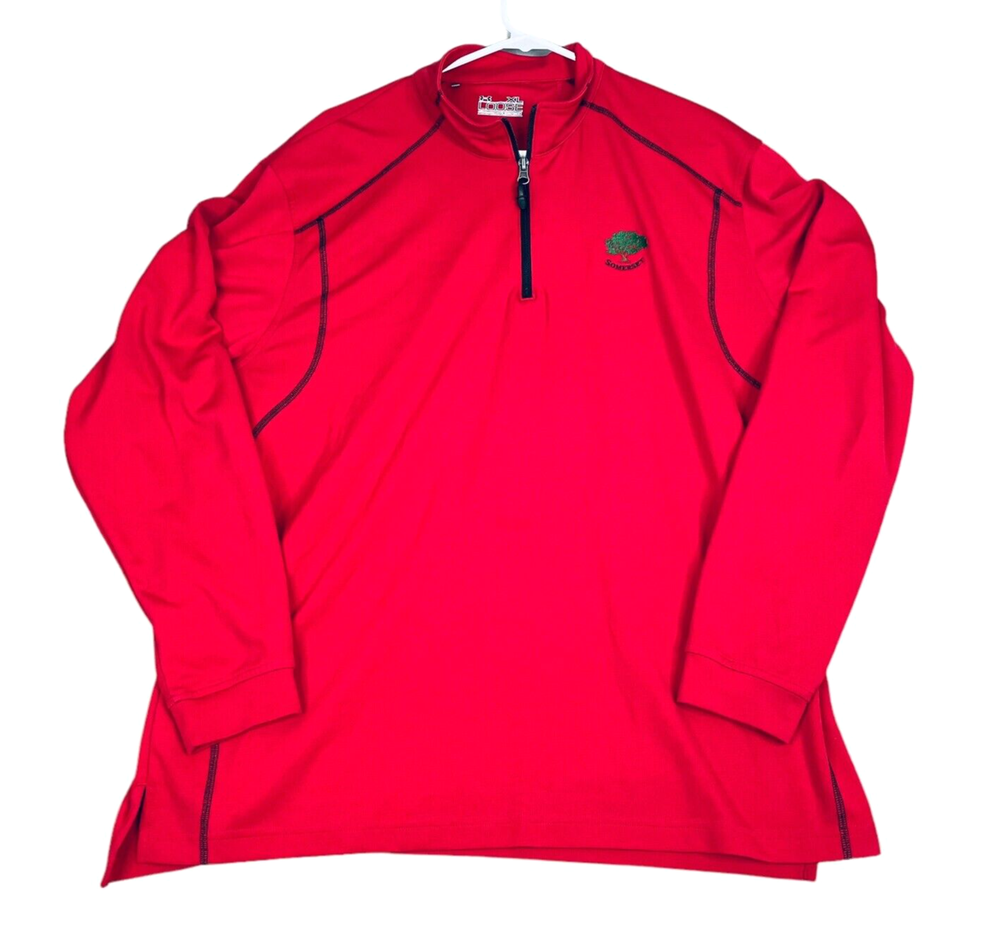 Under Armour Jacket Mens XL 1/4 Zip Pullover Red Golf Club Loose All