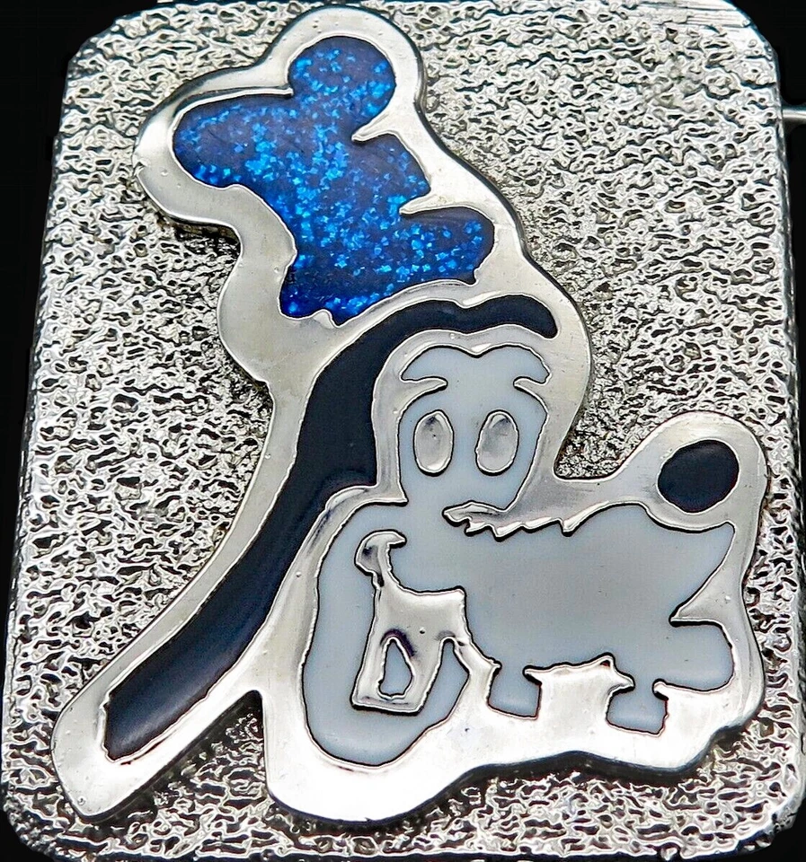 Hebilla de cinturón vintage de personaje de dibujos animados Goofy Dog Foto 2 de 3