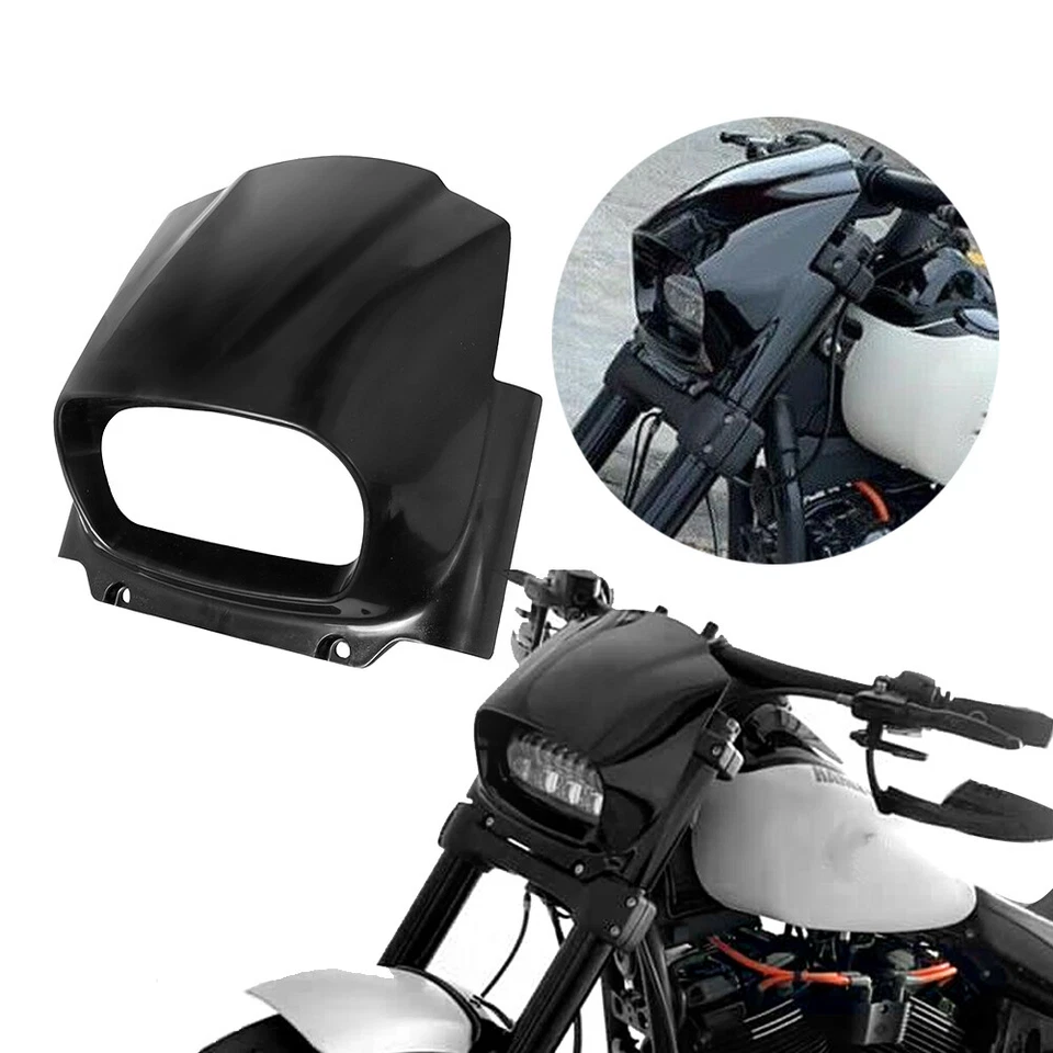 Máscara de carenado de faros capucha para Harley M8 Softail Fat Bob FXFB FXFBS 2018-2022 Foto 3 de 4