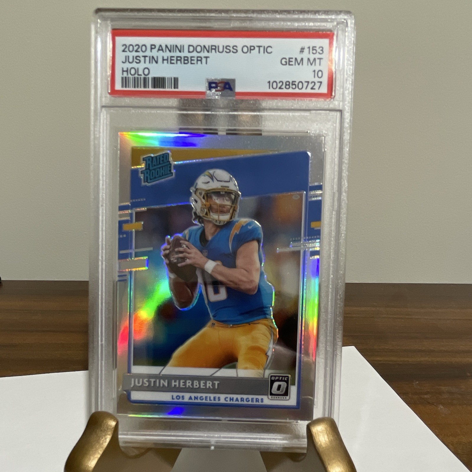 Justin Herbert Panini Donruss Optic #153 Holo
