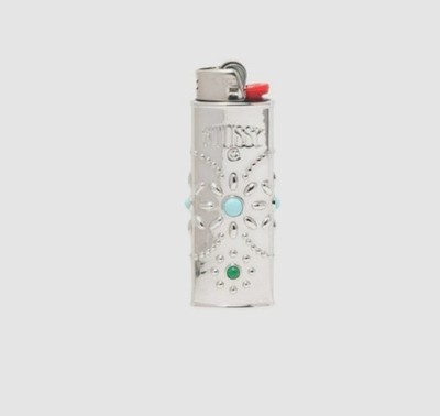 Stussy Metal Bejeweled Lighter Case Silver 138899 Authentic
