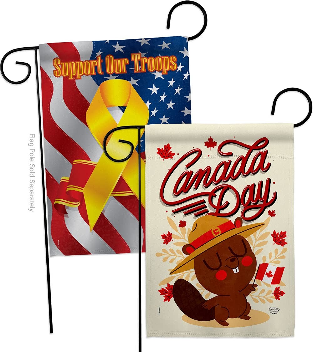 Canada Dominion Day Garden Flag Pack with Territories Design  