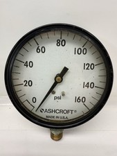VINTAGE ASHCROFT PRESSURE GAUGE 0-160 PSI 3 3/4 DIAL 1/4 NPT