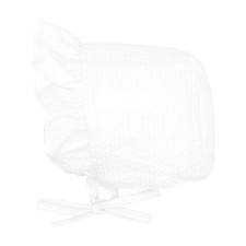 Premium Newborn Baby Toddler Bonnet Ruffle Sun White Seersucker 6-12 Months