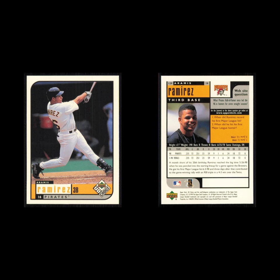 Aramis Ramirez #129 1999 Upper Deck Choice Pittsburgh Pirates Baseball Card MLB - Image 3 of 3
