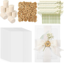 50 Sets Wedding Invitations Wraps Set Pre Folded Vellum Jackets for 5 X 7 Invita