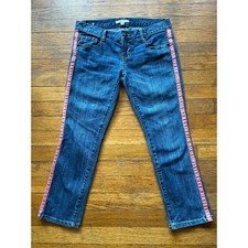 CAbi Jeans Distressed Johnny Tux Crop Jeans sz 2