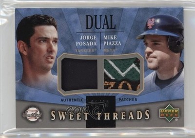 2004 Sweet Spot Threads /60 Jorge Posada Mike Piazza #STD-PP Dual Patch HOF 3t8
