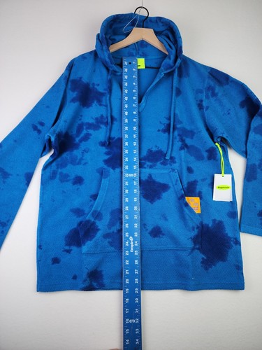Supervsn Studios Felpa con Cappuccio Uomo Taglia Large Carribean Youth Tie Dye Pullover Blu - Foto 3 di 14