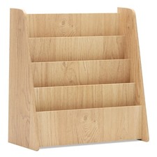 4-tier Kids Wooden Bookshelf Toddlers Book Rack w/Deep Shelves Natural