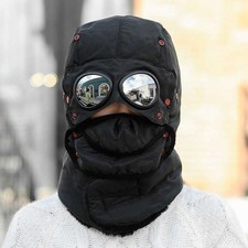 Winter Fur Ear Flap Trapper Hat Full Face Mask Aviator Thermal Warm Snow Ski Cap