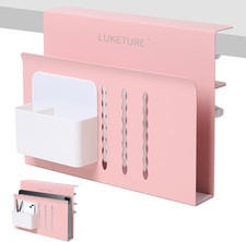 Desk Side Storage Laptop Holder No Drill Clamp on Organizer  Steel Side Desk Or