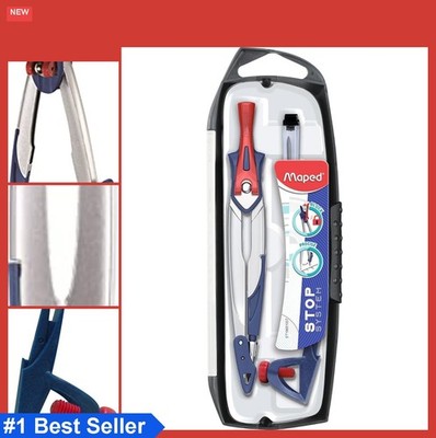 School Compass Set 3 Piece with Safety Tip Stop System Mechanical Pencil Lead