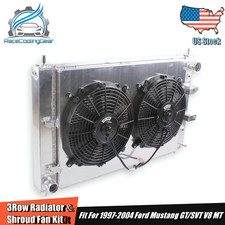 Fit For 1997-2004 Mustang Gt Cobra Svt 3 Row Radiator Shroud Fan Assembly Fit For 1997-2004 Mustang Gt Cobra Svt 3 Row Radiator Shroud Fan Assembly