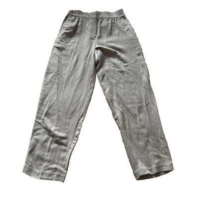 Massimo Dutti Linen Pants Women 4 Tan Elevated Basic Luxe Neutral Capsule 26x27