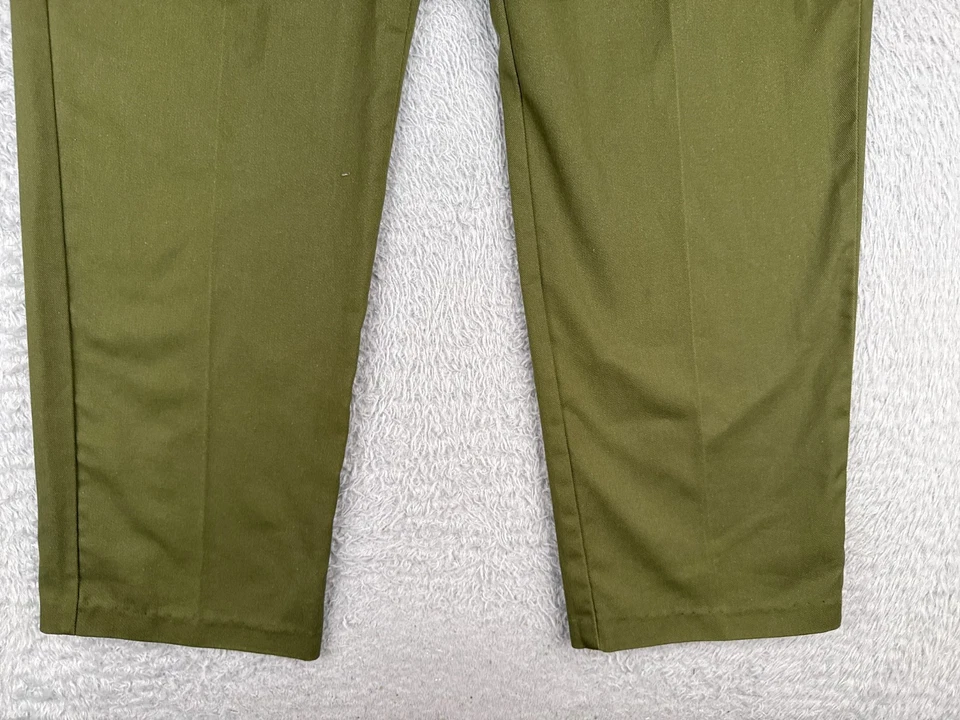 Pantalones VINTAGE Boy Scouts Adulto 33 Verde Cintura Elástica Mezcla Algodón Sarga 33x29 Foto 2 de 4
