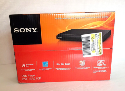Sony Progressive Scan CD and DVD Player Ultra Slim in Black DVP-SR210P New