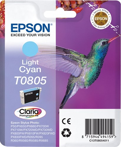 Epson Lightcyan T0805 Light Cyan Original Ink Cartridge (Hummingbird) (T080540) - Image 4