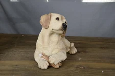 Vintage Sandicast Yellow Labrador Puppy Statue Sandra Brue J342 Signed Figure