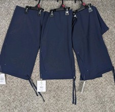Lot Of 3 Scrub Pants Womens Sm Navy Blue Drawstring Pockets Medical Scrubs NWT