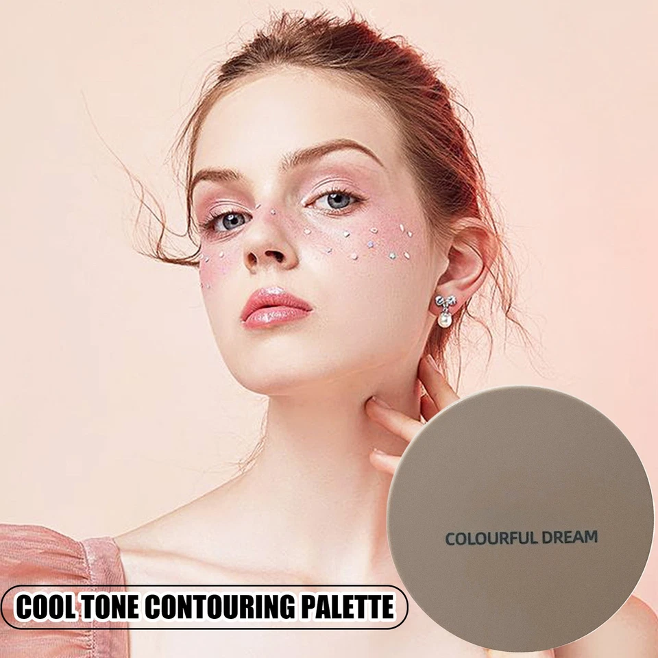Cool Toned Contour Palette with Mirror, Taupe Grey Contour Powder for Fair Pale - Image 2 of 4