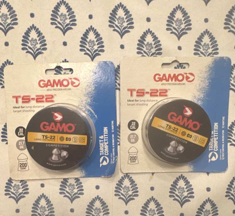 Gamo TS-22 .22 Cal target and competition 2 Tins, 200 Count Each